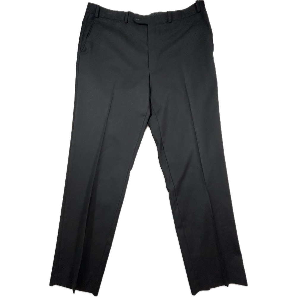 Lauren Ralph Lauren Mens Black Wool Dress Pants Flat Front Straight Leg 38x32L